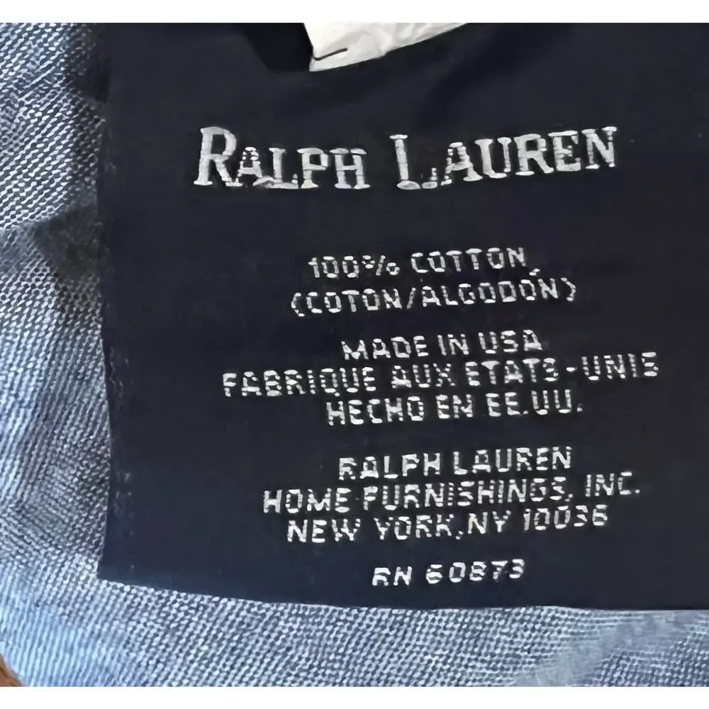 Vintage Ralph Lauren Comforter Twin Cottagecore Blue Denim-Look Cotton Made USA
